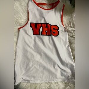 rebels White Tank Top with Orange VHS Graphic